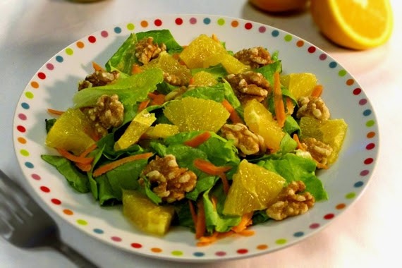 סלט חסה עם תפוזים